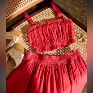 NWT Abercrombie & Fitch x Tia Booth Ruched Crop Top Hot Pink Size Medium